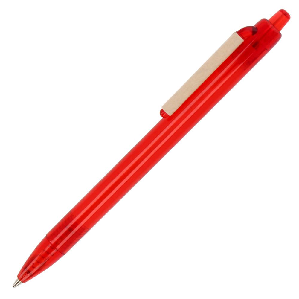 Balpen paperclip Oceanbound Plastic - Transparant / Rood