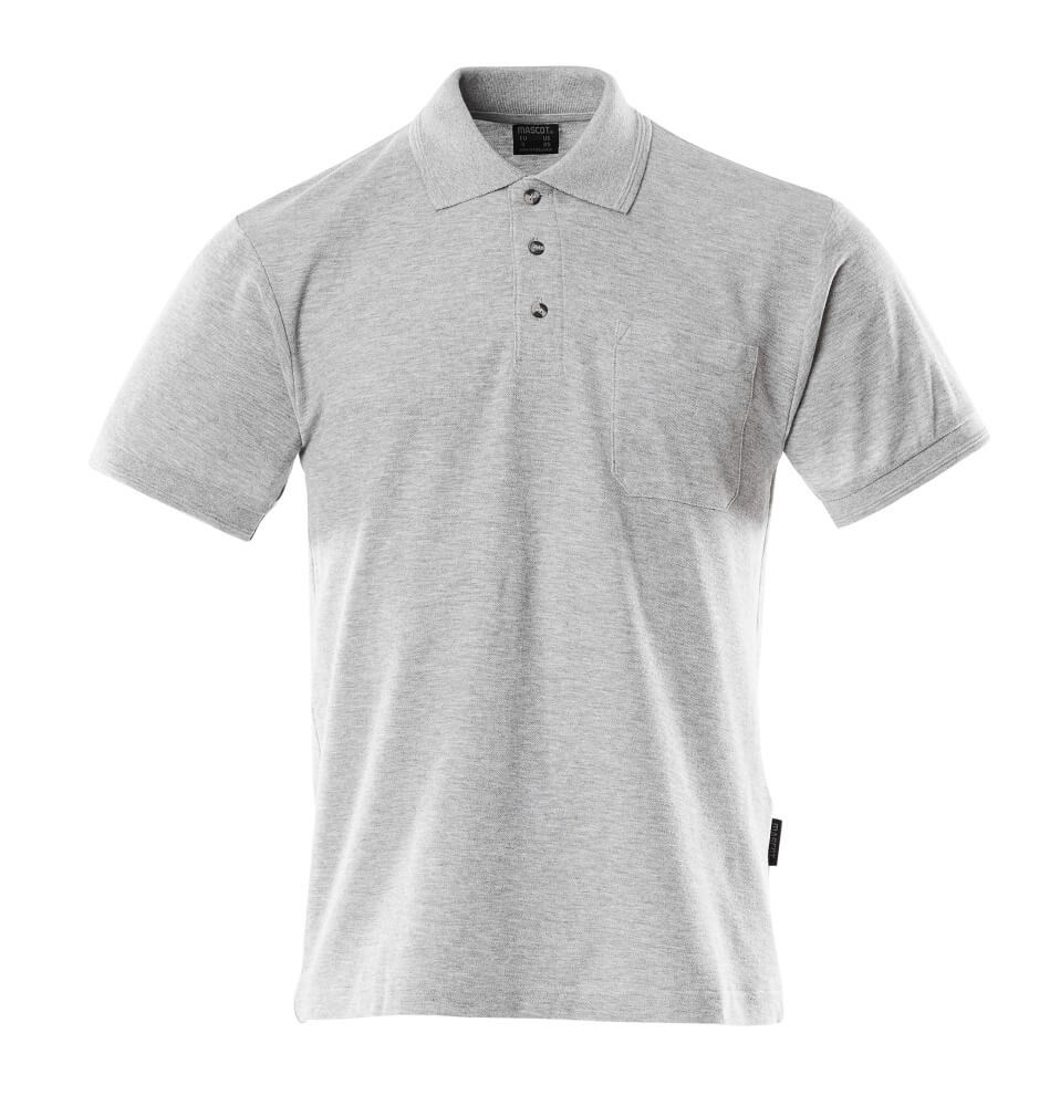 Poloshirt met borstzak - grijs-gemêleerd