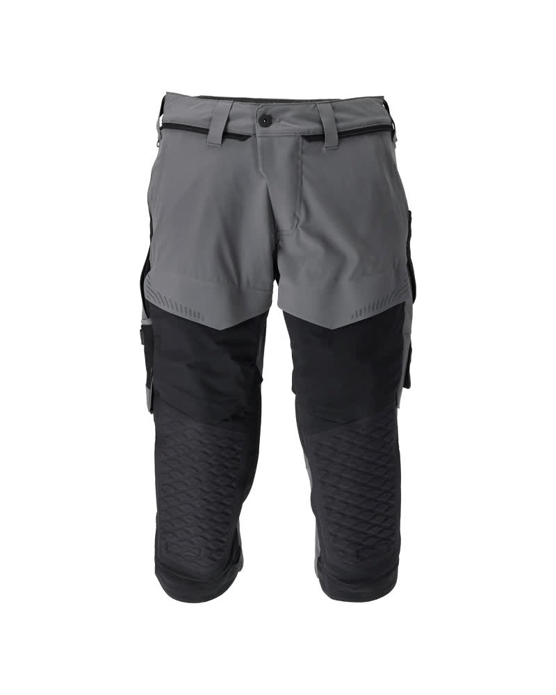Driekwart broek met kniezakken - steengrijs/zwart