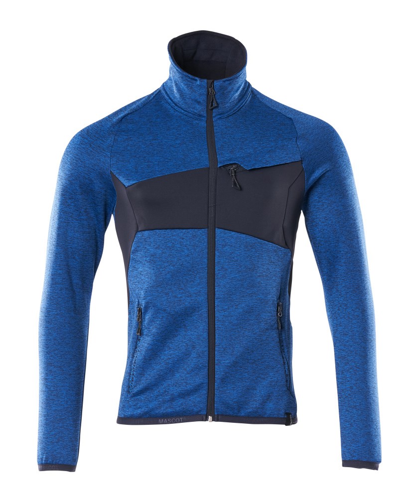 Fleecetrui met rits - helder blauw/donkermarine