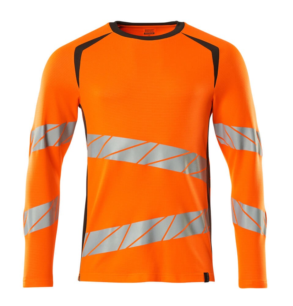T-shirt, met lange mouwen - hi-vis oranje/donkerantraciet
