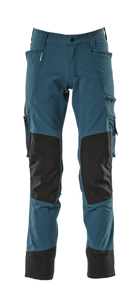 Broek met kniezakken - donkerpetrol