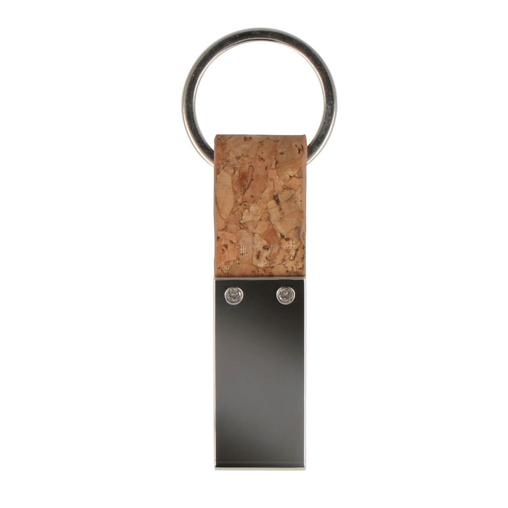 Sleutelhanger rechthoekig kurk &amp; metaal