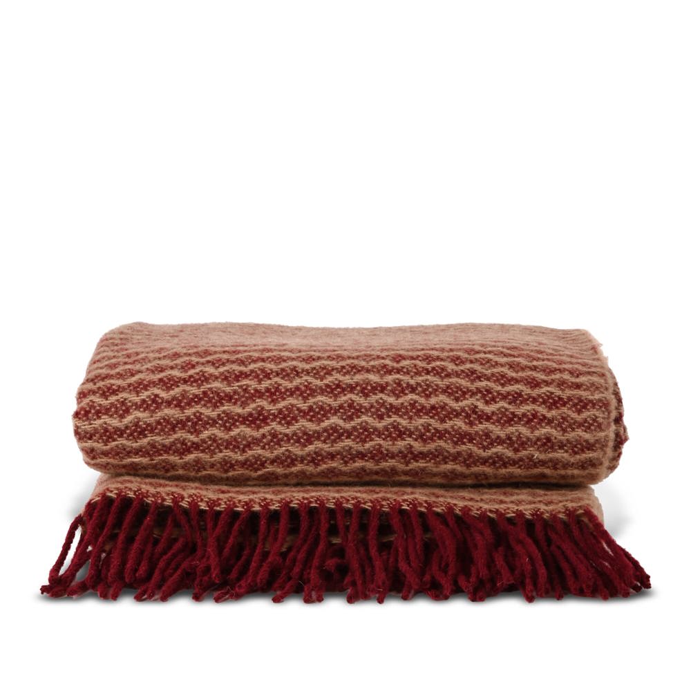 Sagaform Ulli 100% New Zeeland wool deken - Donker Rood