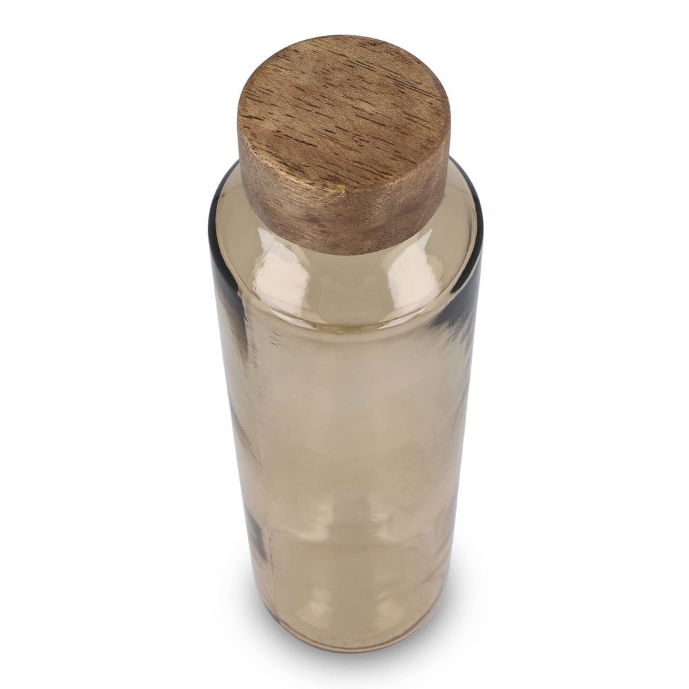 InSideOut Gerecyclede glazen Waterfles ReuuZ met houten dop 650 ml