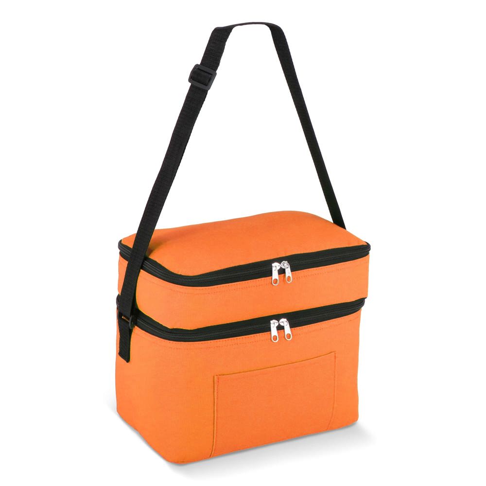 R-PET 600D koeltas met dubbele compartimenten, 30 x 20 x 24 cm, 12L - Oranje