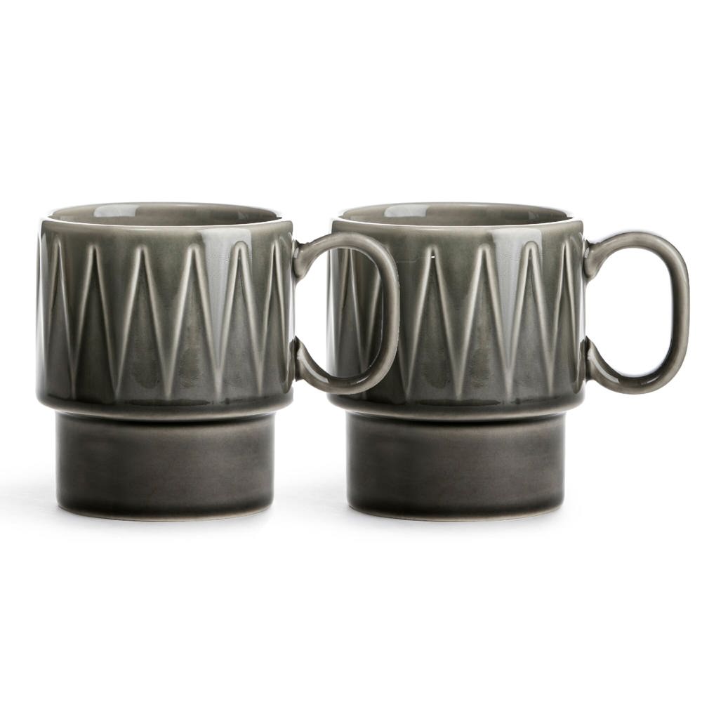 Sagaform Coffee &amp; More koffiemok 2 st. 250ml - Donker Grijs