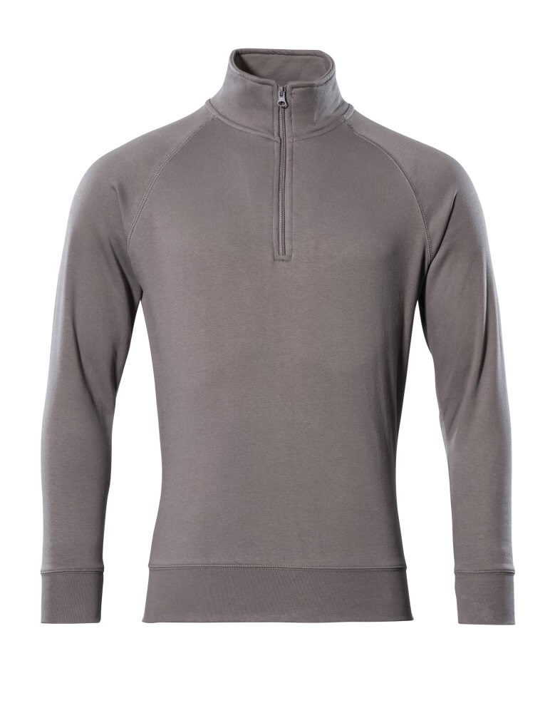 Sweatshirt met korte rits - antraciet