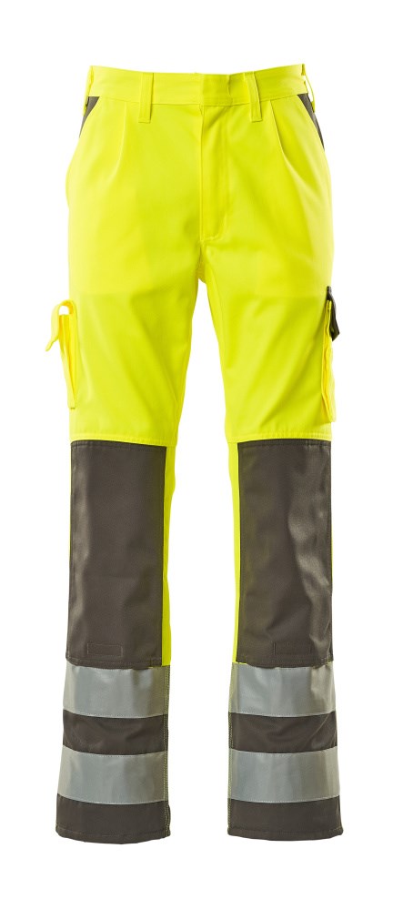Broek met kniezakken - hi-vis geel/antraciet