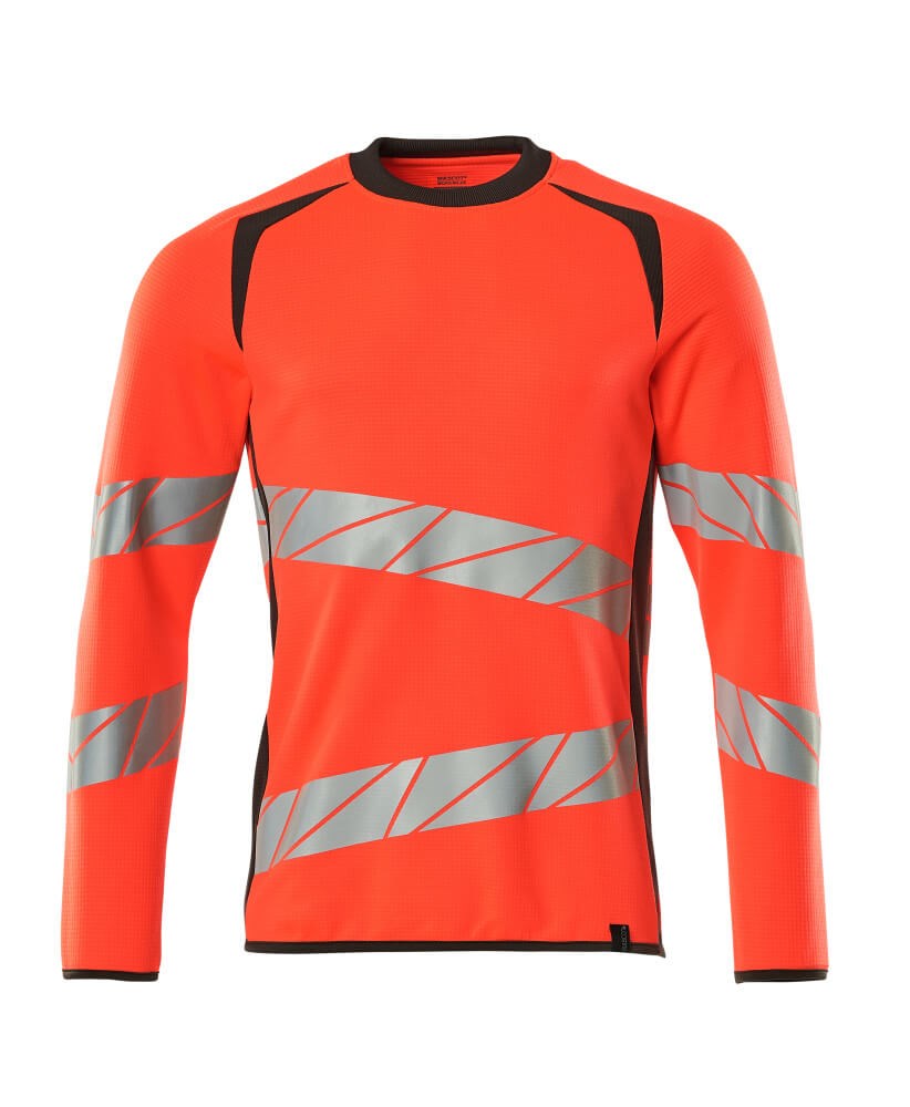 Sweatshirt - hi-vis rood/donkerantraciet