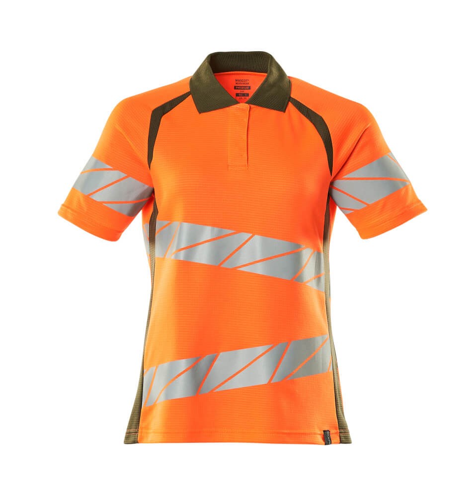 Poloshirt - hi-vis oranje/mosgroen