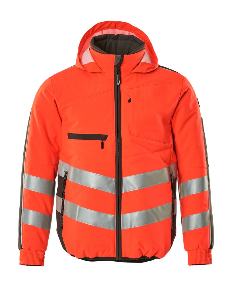 Jas - hi-vis rood/donkerantraciet