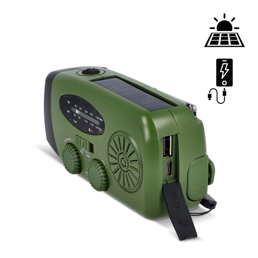 SafeSound Noodradio met Zonne-energie en Opwindbaar