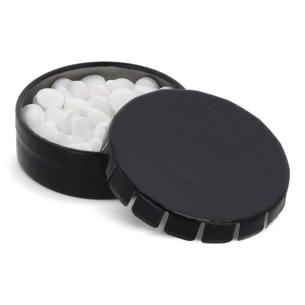 Mini clic tin pepermuntdoosje - Zwart
