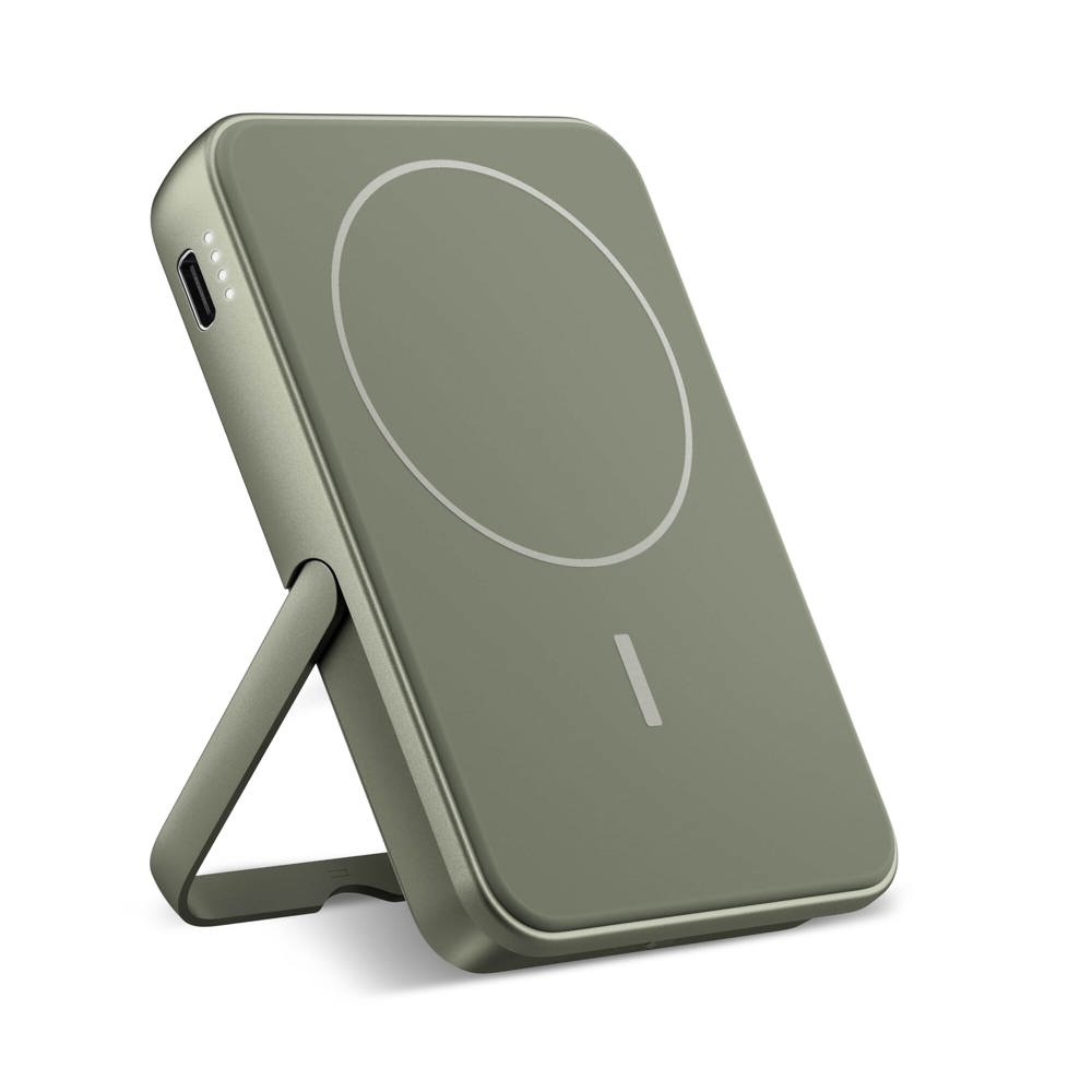 2PBM5000| Fresh 'n Rebel Geschikt voor MagSafe Draadloze Powerbank 5000mAh - Dried Green
