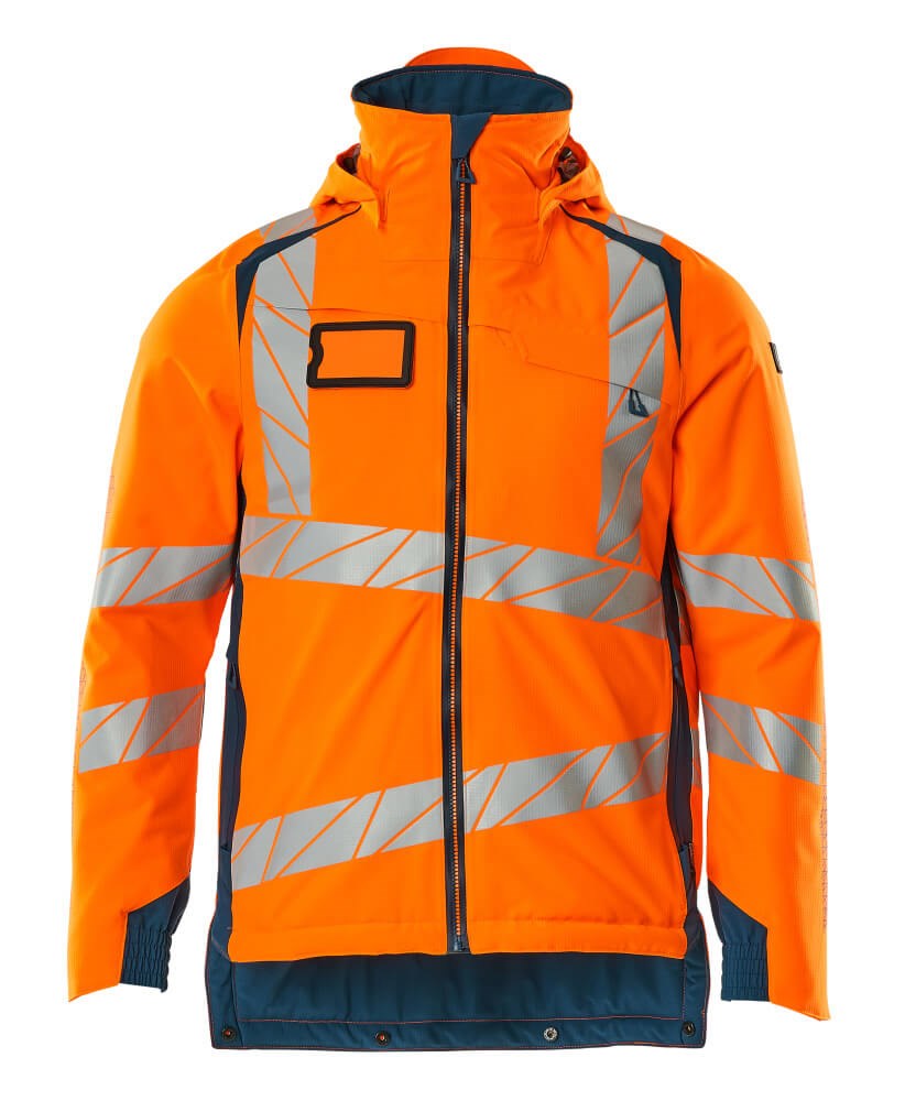 Winterjas - hi-vis oranje/donkerpetrol