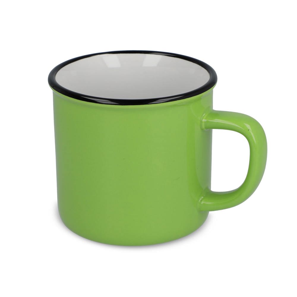 Keramische mok in emaille stijl 280ml - Lichtgroen
