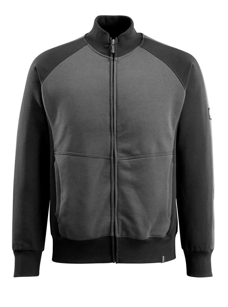 Sweatshirt met rits - donkerantraciet/zwart