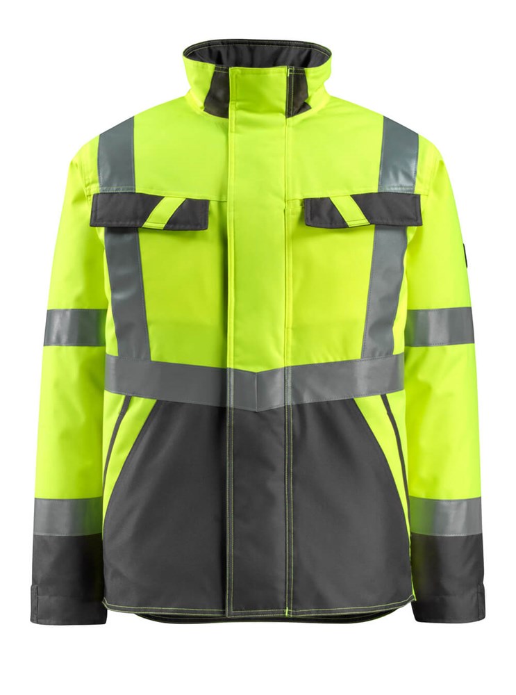 Winterjas - hi-vis geel/donkerantraciet