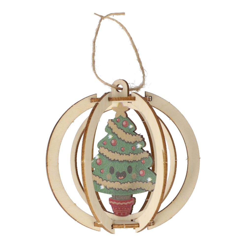 InSideOut Houten kerstornament set van 3